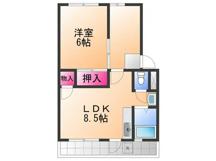 AURABELLA 清風荘(1LDK/1階)の間取り写真