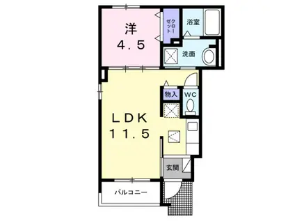 フォンターナ西大路(1LDK/1階)の間取り写真