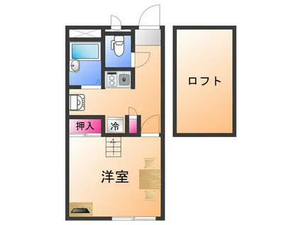 レオパレスルーク(1K/2階)の間取り写真
