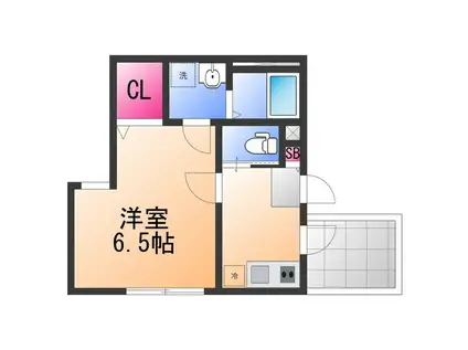 ALEGRIA津久野サウス(1K/3階)の間取り写真