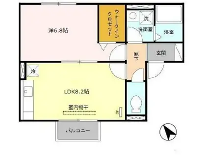 パレス向日葵(1LDK/2階)の間取り写真