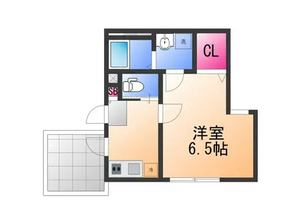 ALEGRIA津久野サウス(1K/3階)の間取り写真