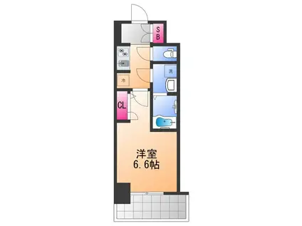 S-RESIDENCE堺浜寺BROAD(1K/2階)の間取り写真