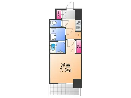 S-RESIDENCE堺浜寺BROAD(1K/2階)の間取り写真