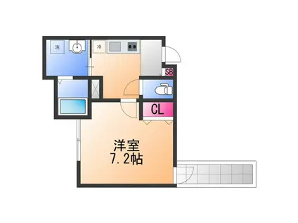 ALEGRIA津久野ノース(1K/3階)の間取り写真