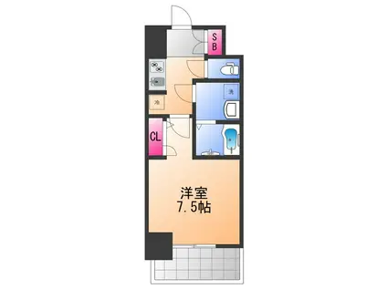 S-RESIDENCE堺浜寺BROAD(1K/6階)の間取り写真