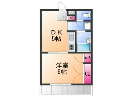 南海電鉄南海本線 泉大津駅 徒歩7分 2階建 築28年(1DK/1階)の間取り写真