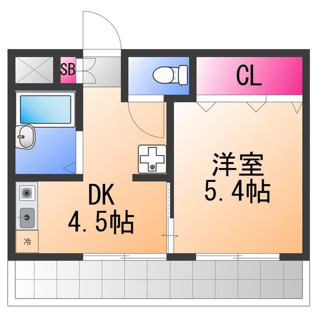 T.B.Kビル(1DK/3階)の間取り写真