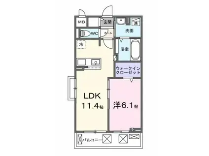エタン・ロッシ(1LDK/2階)の間取り写真