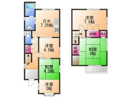 水間鉄道水間線 水間観音駅 徒歩16分 2階建 築44年(4DK)の間取り写真