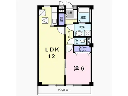 ベルコーポデヌシA棟(1LDK/1階)の間取り写真