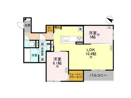 RETREAT 25(2LDK/1階)の間取り写真