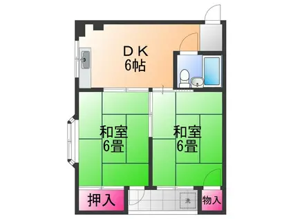 TWIN26(2DK/4階)の間取り写真