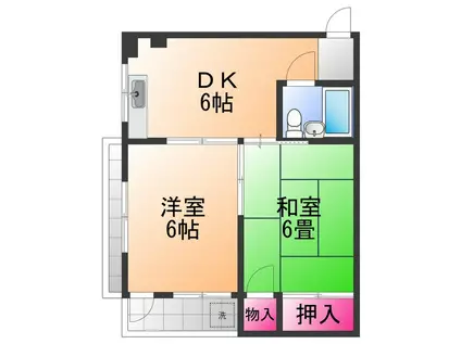 TWIN26(2DK/5階)の間取り写真