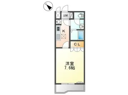 ラ・メールAKAI(1K/1階)の間取り写真