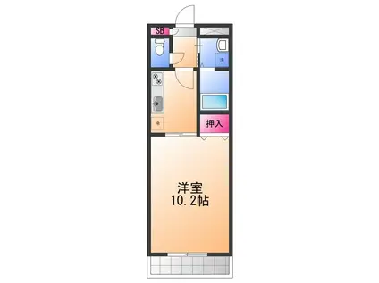 アンプルールクラージュSHIMADA(1K/2階)の間取り写真