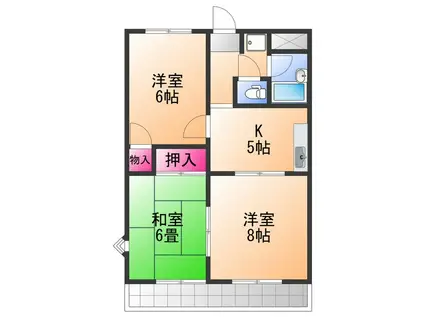 RICHウエストフィールド(3K/3階)の間取り写真