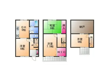 南海電鉄南海本線 和泉大宮駅 徒歩4分 3階建 築36年(4DK)の間取り写真