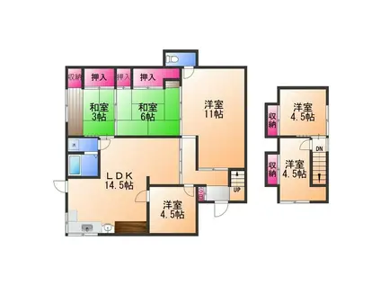 南海電鉄泉北線 和泉中央駅 徒歩22分 2階建 築53年(6LDK)の間取り写真