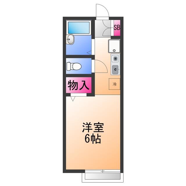 プレジール2(ワンルーム/2階)の間取り写真