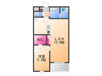 ジーメゾン石津町東ブリシエ(1LDK/3階)の間取り写真