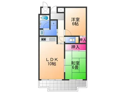 ライオンズマンション泉南樽井第2(2LDK/1階)の間取り写真