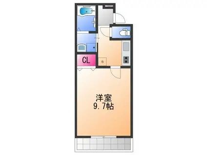 フジパレス鳳中サウス(1K/1階)の間取り写真