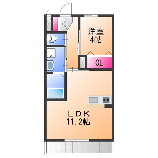 ヴィバーチェ(1LDK/2階)の間取り写真