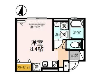 アビタシオン 栄(ワンルーム/1階)の間取り写真