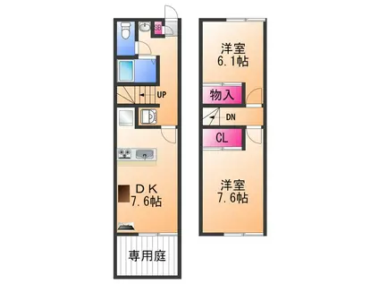 レオパレスTSURUHARA 2001(2DK/2階)の間取り写真