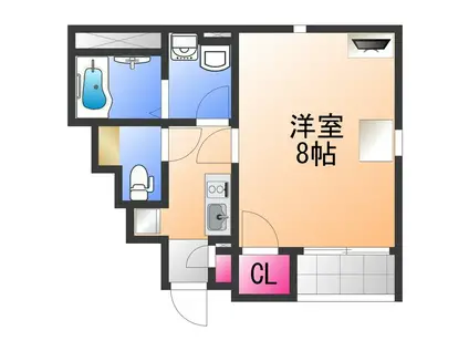 クレイノHIGASHINO(1K/1階)の間取り写真