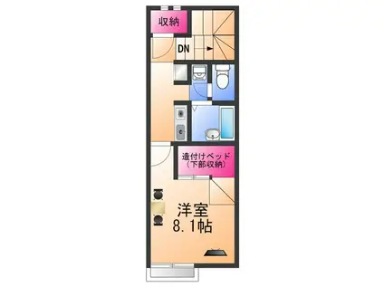 レオネクストマイヒルズ8843(1K/2階)の間取り写真