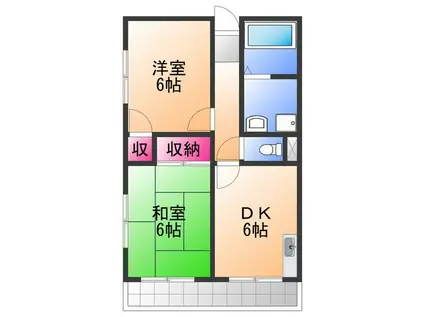 コルロフ51(2DK/4階)の間取り写真