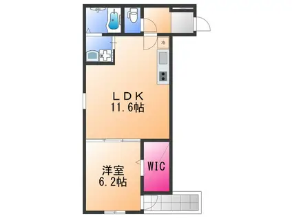 フジパレス松ノ浜(1LDK/3階)の間取り写真