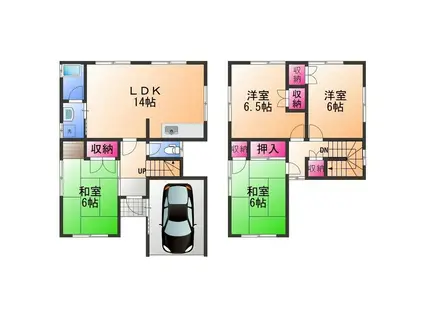 南海電鉄南海本線 鳥取ノ荘駅 徒歩21分 2階建 築33年(4LDK)の間取り写真