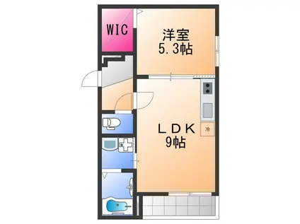 フジパレス松ノ浜(1LDK/2階)の間取り写真