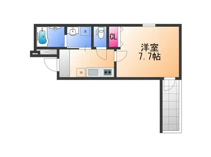 フジパレス上野芝5番館(1K/1階)の間取り写真