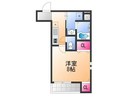 フジパレス上野芝5番館(1K/2階)の間取り写真