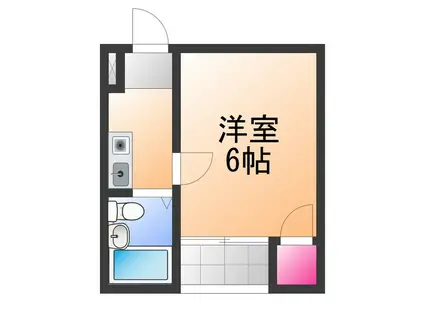 サンライズ鳳(1K/4階)の間取り写真