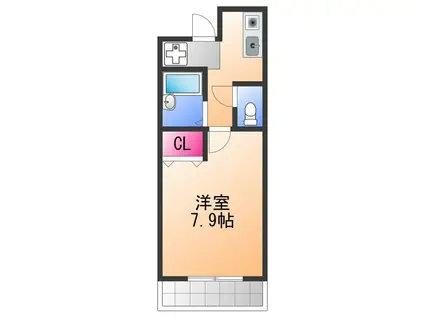 セゾンコート春木(1K/3階)の間取り写真