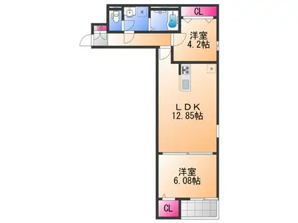 FSTYLE東港町(1SLDK/2階)の間取り写真
