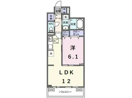 ベル ハイネス(1LDK/1階)の間取り写真