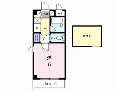 レジデンス畑野(1K/3階)の間取り写真