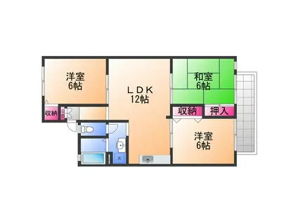 アットハウスMATSUTANI Ⅱ(3LDK/2階)の間取り写真