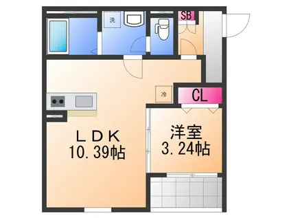 FSTYLE羽衣5号館(1LDK/1階)の間取り写真