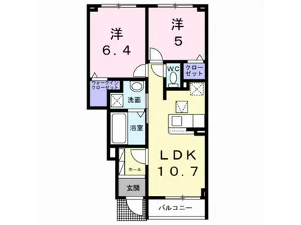 モンターニュ(2LDK/1階)の間取り写真