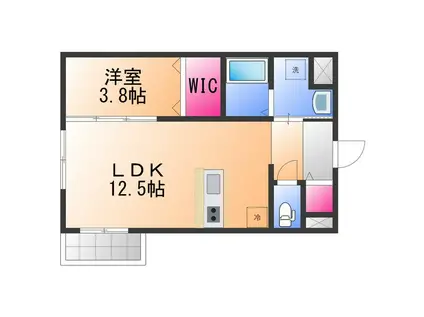 フェリーチェラテ(1LDK/1階)の間取り写真