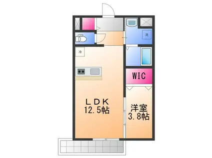 フェリーチェラテ(1LDK/1階)の間取り写真