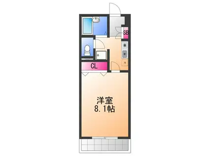 フローレスハタ(1K/1階)の間取り写真