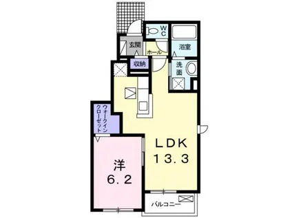 ソシア桜台(1LDK/1階)の間取り写真